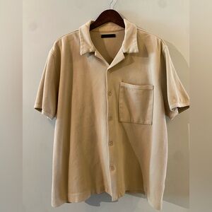 OAK + FORT Beige Casual Button Down Shirt
